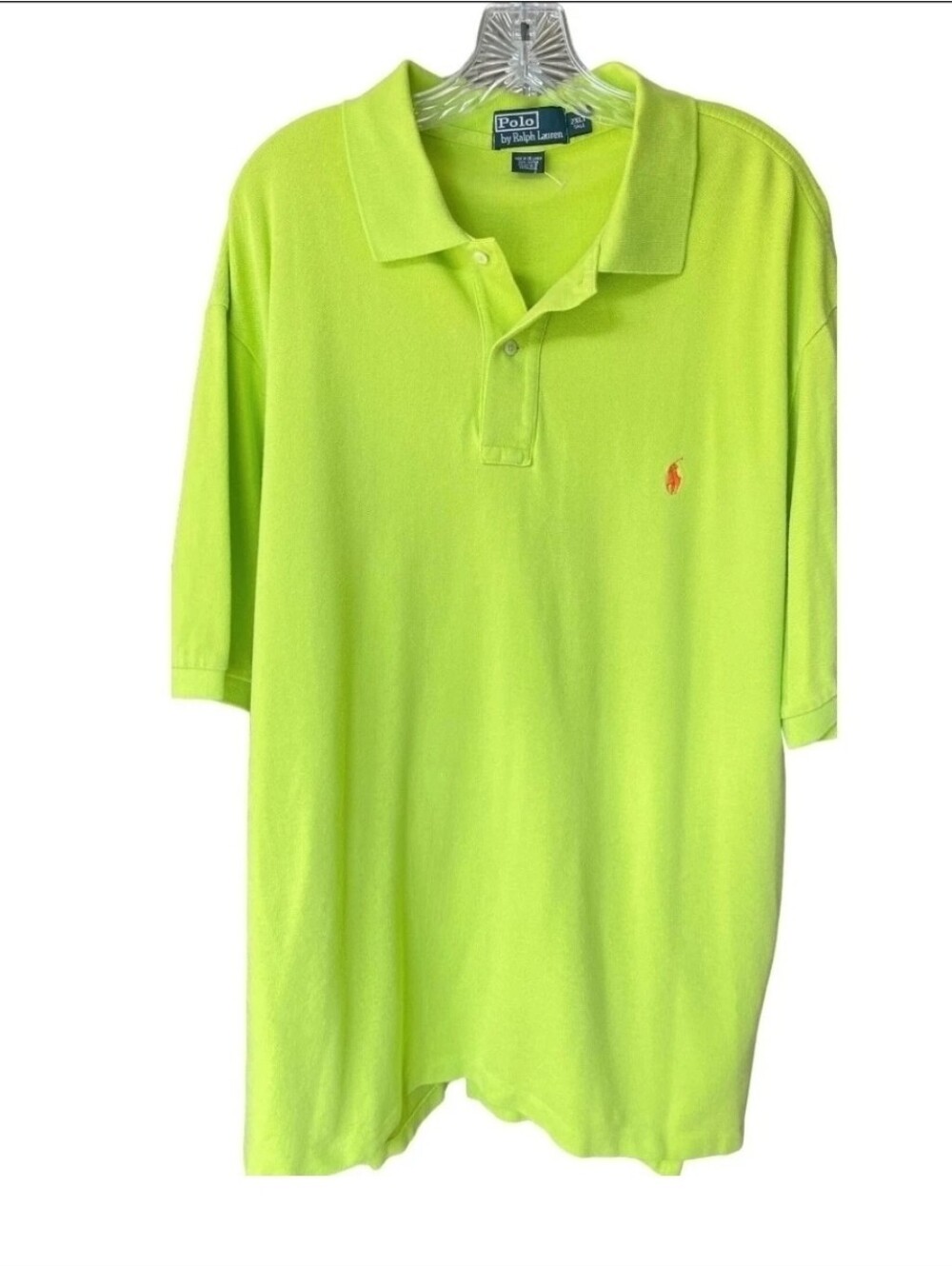 Polo by Ralph Lauren Lime Green Polo Shirt with Orange Pony